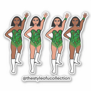 Adesivo Majorette / Dancer Stickers Fringe Verde