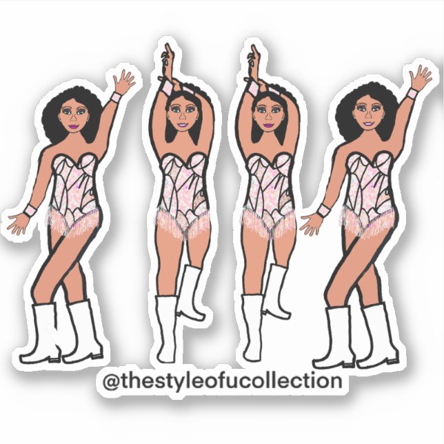 Adesivo Majorette / Dancer Stickers Iridescente Fringe #2 (Frente)