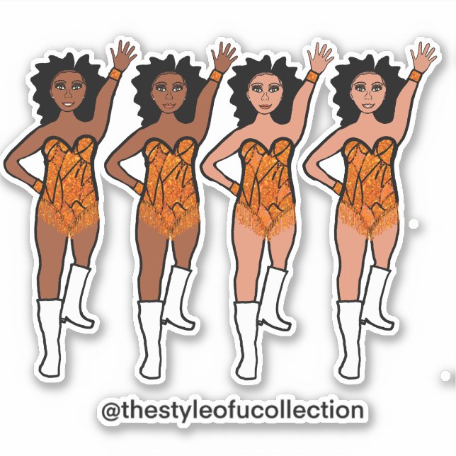 Adesivo Majorette / Dancer Stickers Laranja (Frente)