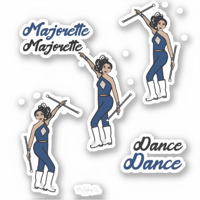 Adesivo Majorette / Dancer Stickers Marinho Diamond 2 (Frente)