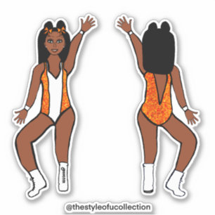 Adesivo Majorette / Dancer Stickers Orange Spark #1