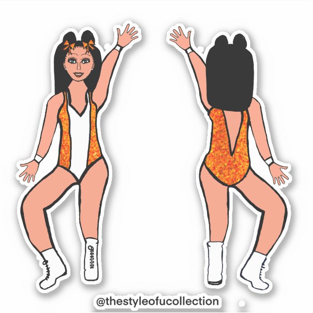 Adesivo Majorette / Dancer Stickers Orange Spark #2 (Frente)