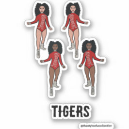 Adesivo Majorette / Dancer Stickers Red Silver Tiger