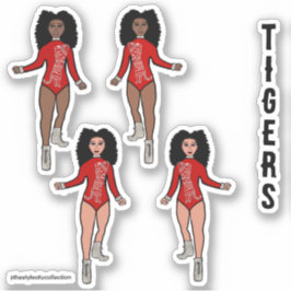 Adesivo Majorette / Dancer Stickers Red Silver Tiger 2