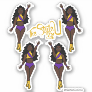 Adesivo Majorette / Dancer Stickers Roxo e Amarelo