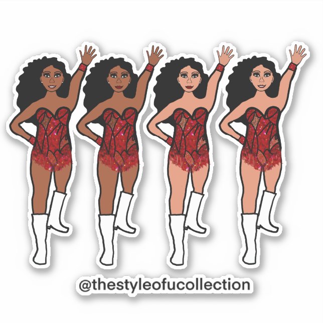 Adesivo Majorette / Dancer Stickers Vermelhos (Frente)