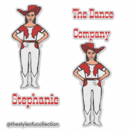 Adesivo Majorette Ocidental / Dançarina Stickers Red White