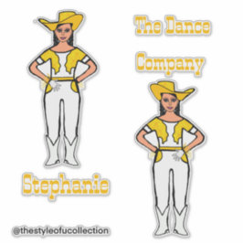 Adesivo Majorette Ocidental / Dancer Stickers Amarelo Bran