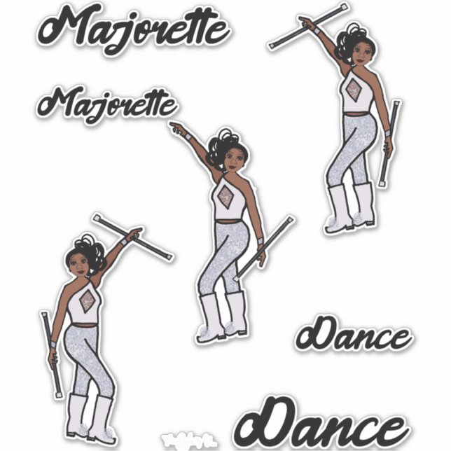 Adesivo Majorette Stickers (Diamante Branco) (Frente)