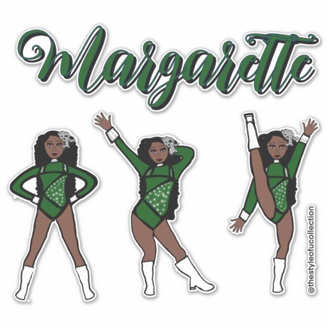 Adesivo Majorette Tri-Pose / Diamante Verde #1 (Frente)