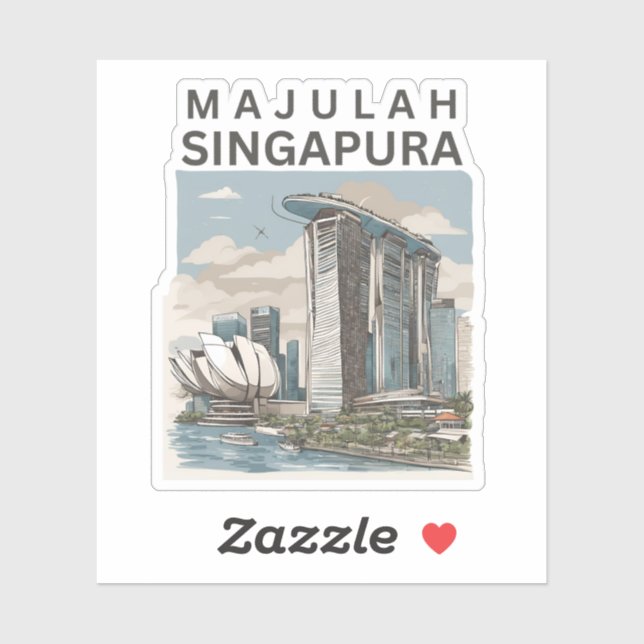 Adesivo Majulah Singapura (Folha)