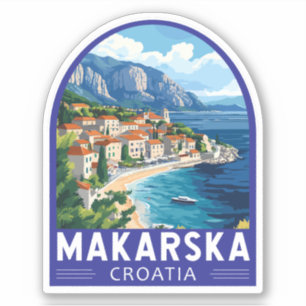 Adesivo Makarska Croácia Viagem Art Emblem