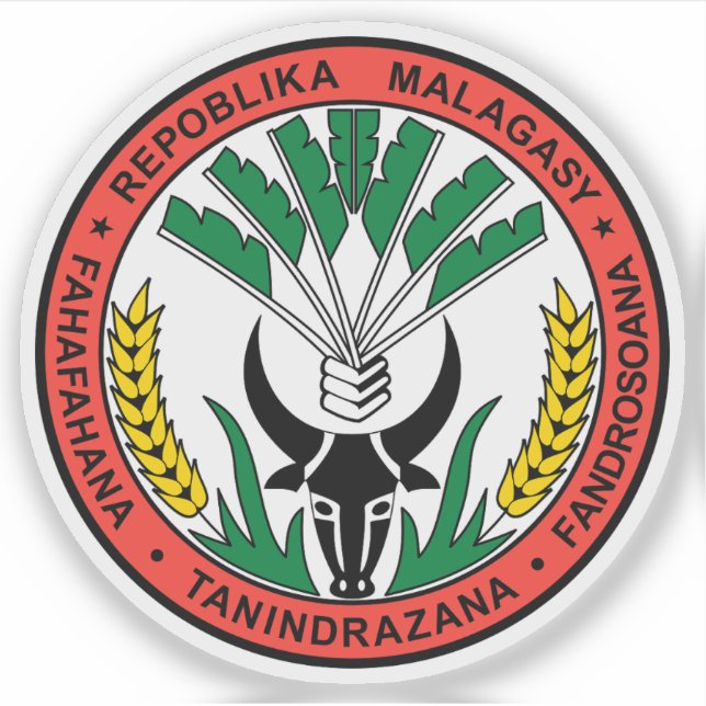 Adesivo Malagasy Republic seal (1958-1975), Madagascar (Frente)