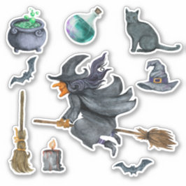 Adesivo Maldita Bruxa de Halloween