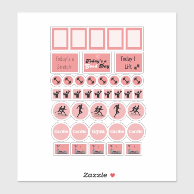 Adesivo Malhações de Workouts Gym Dias de Planejador Págin (Folha)