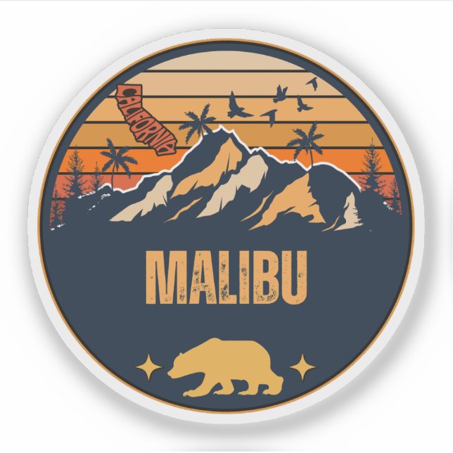 Adesivo Malibu, Califórnia (Frente)