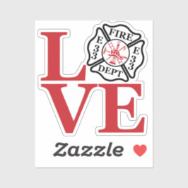 Adesivo Maltês FIRE LOVE com número de estação [FL9]