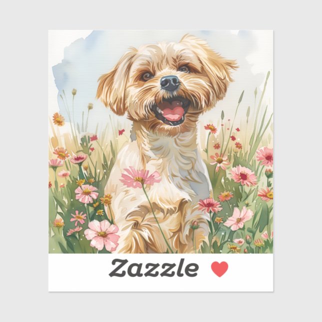 Adesivo Maltese Watercolor Sticker (Folha)