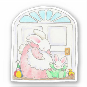 Adesivo Mama Bunny e Baby Sticker
