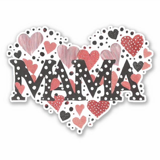 Adesivo Mama coração do valentine (Frente)