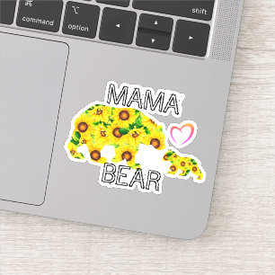 Adesivo Mama personalizada BEAR Sunflower Best Mãe Decal
