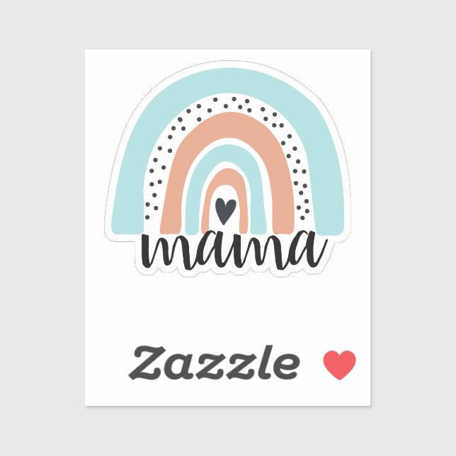 Adesivo Mama Rainbow Blue Peach Sticker (Folha)