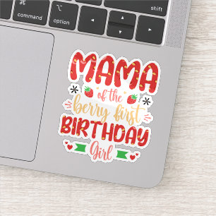 Adesivo Mamãe De Berry Birthday Doce Mãe Morangos
