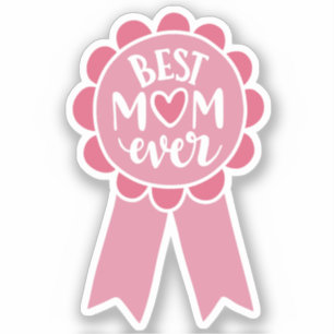 Adesivo Mamãe Prêmio Ribbon Presente de Apreciação da Mã
