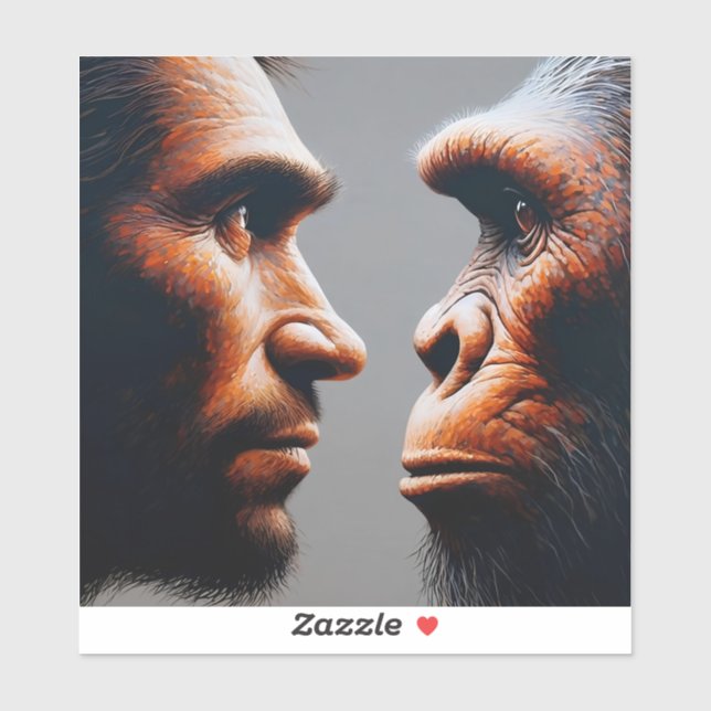 Adesivo  man confronting his evolutionary origin (Folha)