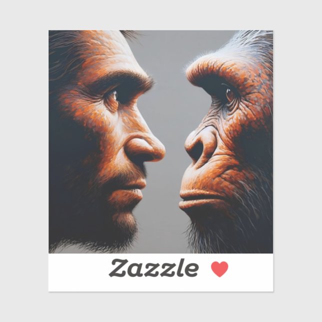 Adesivo  man confronting his evolutionary origin (Folha)