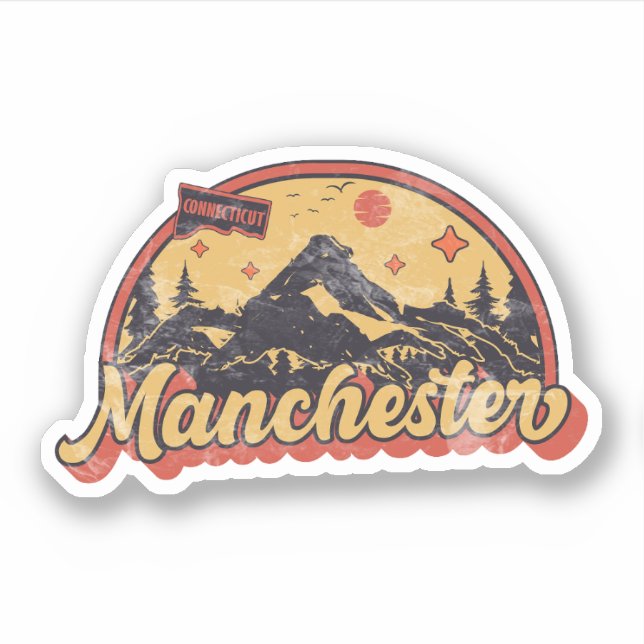 Adesivo Manchester, Connecticut (Frente)