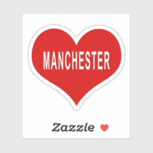 Adesivo MANCHESTER Red Love Heart Vinyl Sticker