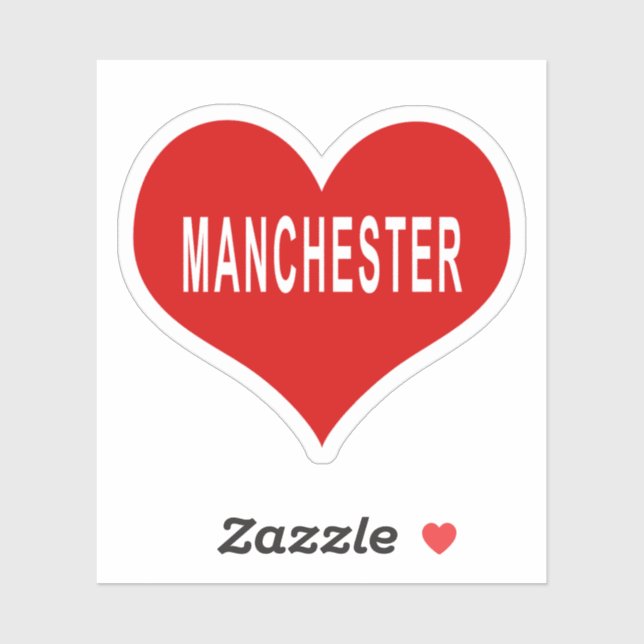 Adesivo MANCHESTER Red Love Heart Vinyl Sticker (Folha)