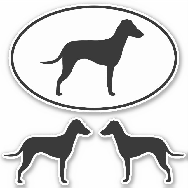 Adesivo Manchester Terrier Silhouettes com Ouvidos Naturai (Frente)