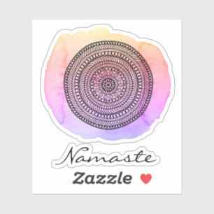 Adesivo *~* Mandala Abstrato Watercolor NAMASTE Sticker