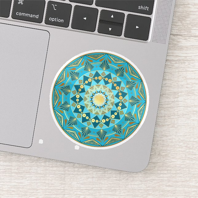 Adesivo Mandala Azul Dourado (Detalhe)