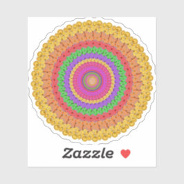 Adesivo Mandala Bola estilo crochê amarelo -