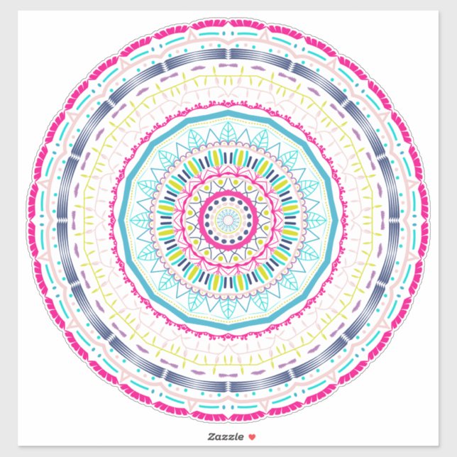 Adesivo mandala colorida (Folha)