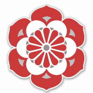 Adesivo Mandala da flor de Lotus, obscuridade - vermelho,