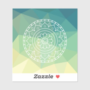 Adesivo Mandala de Inspiração Flor Amarela Verde Harmonia
