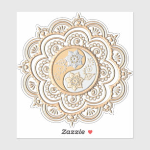 Adesivo Mandala de Ouro & Prata
