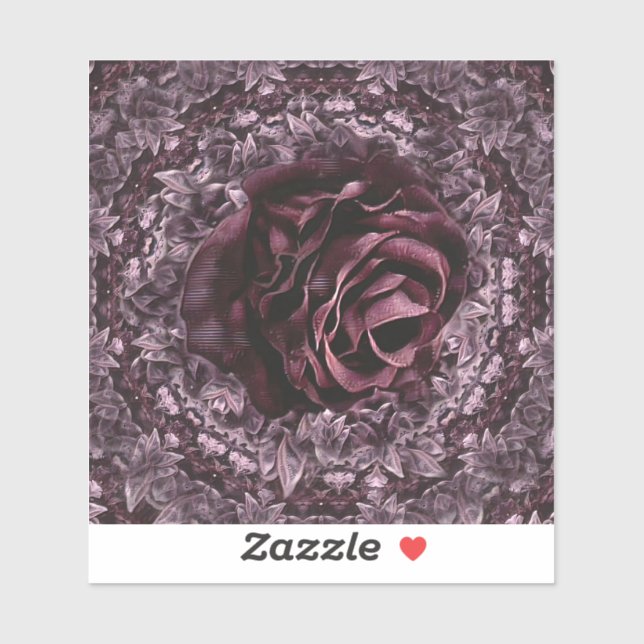 Adesivo Mandala de Rosa  (Folha)