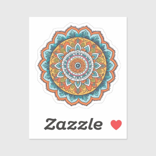 Adesivo mandala de várias cores (Folha)