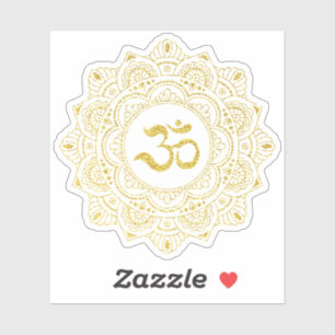 Adesivo Mandala Dourado da meditação do OM do *~*