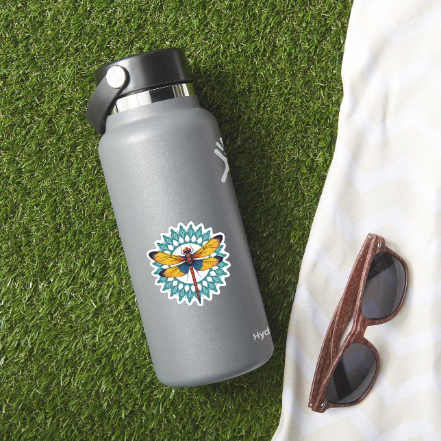 Adesivo Mandala Dragonfly - Lotus Flower Insect Lover Ento (HydroFlask Insitu)