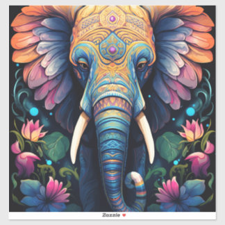 Adesivo Mandala Elefante Florindo à Noite