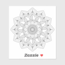 Mandala Floral Geométrica Negra v1