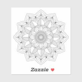 Adesivo Mandala Floral Geométrica Negra v1