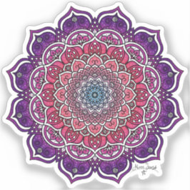 Adesivo Mandala Floral Rosa Púrpura