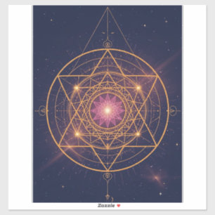 Adesivo Mandala Luminoso de Harmonia Dourada